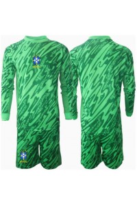 Brasil Keeper Babyklær Hjemme Fotballdrakt til barn Copa America 2024 Lange ermer (+ Korte bukser)